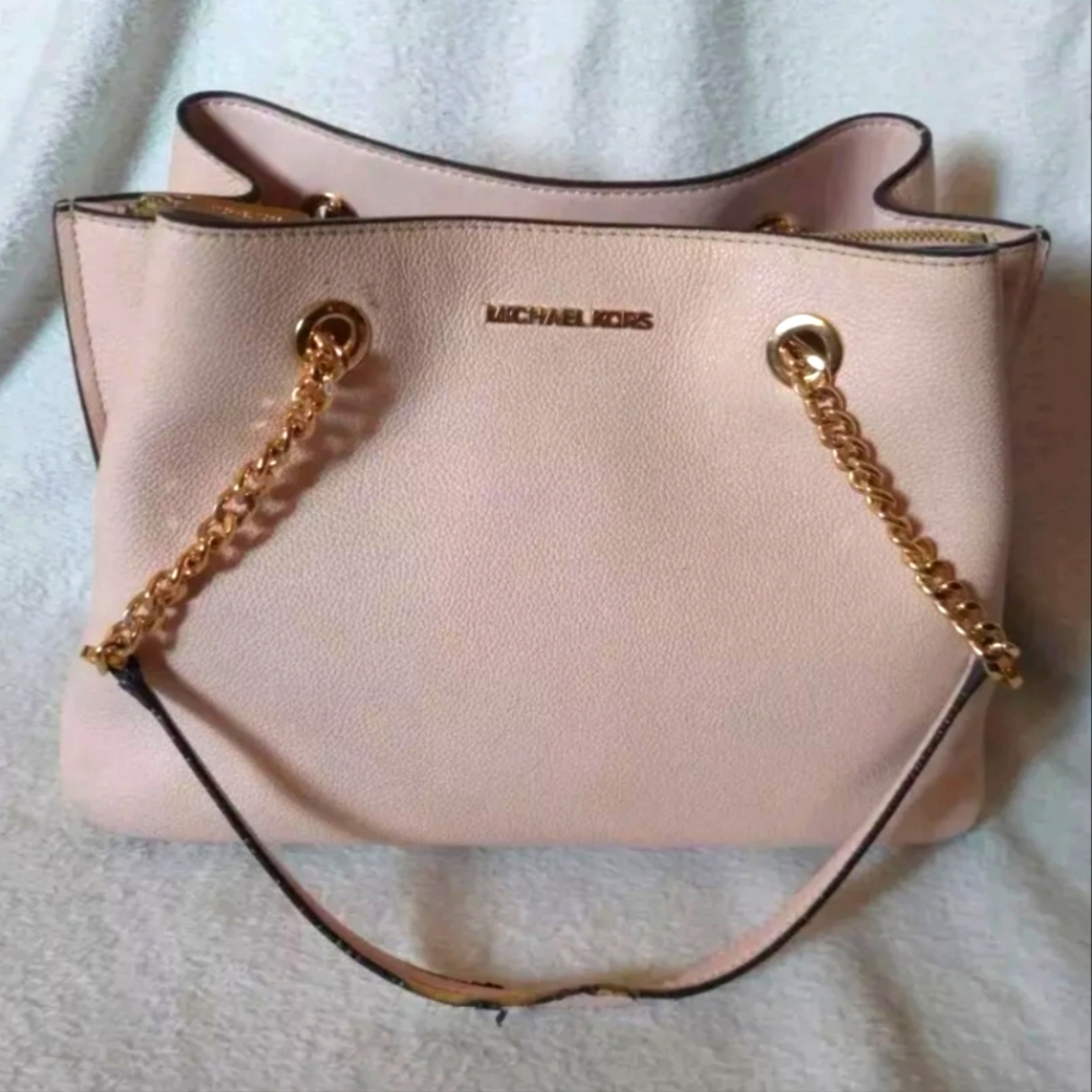 MICHAEL KORS Large Teagen Satchel Powder Blush